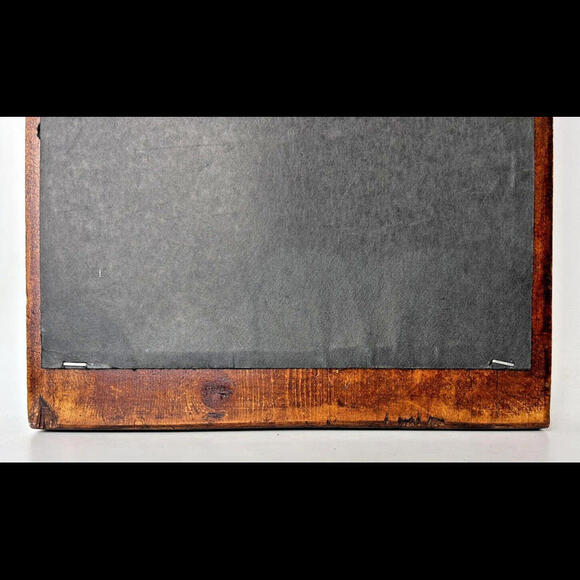 Vintage Wood Mirror Rectangle Arched Crewel Inset Floral Flowers Cottage Farm - Picture 7 of 9